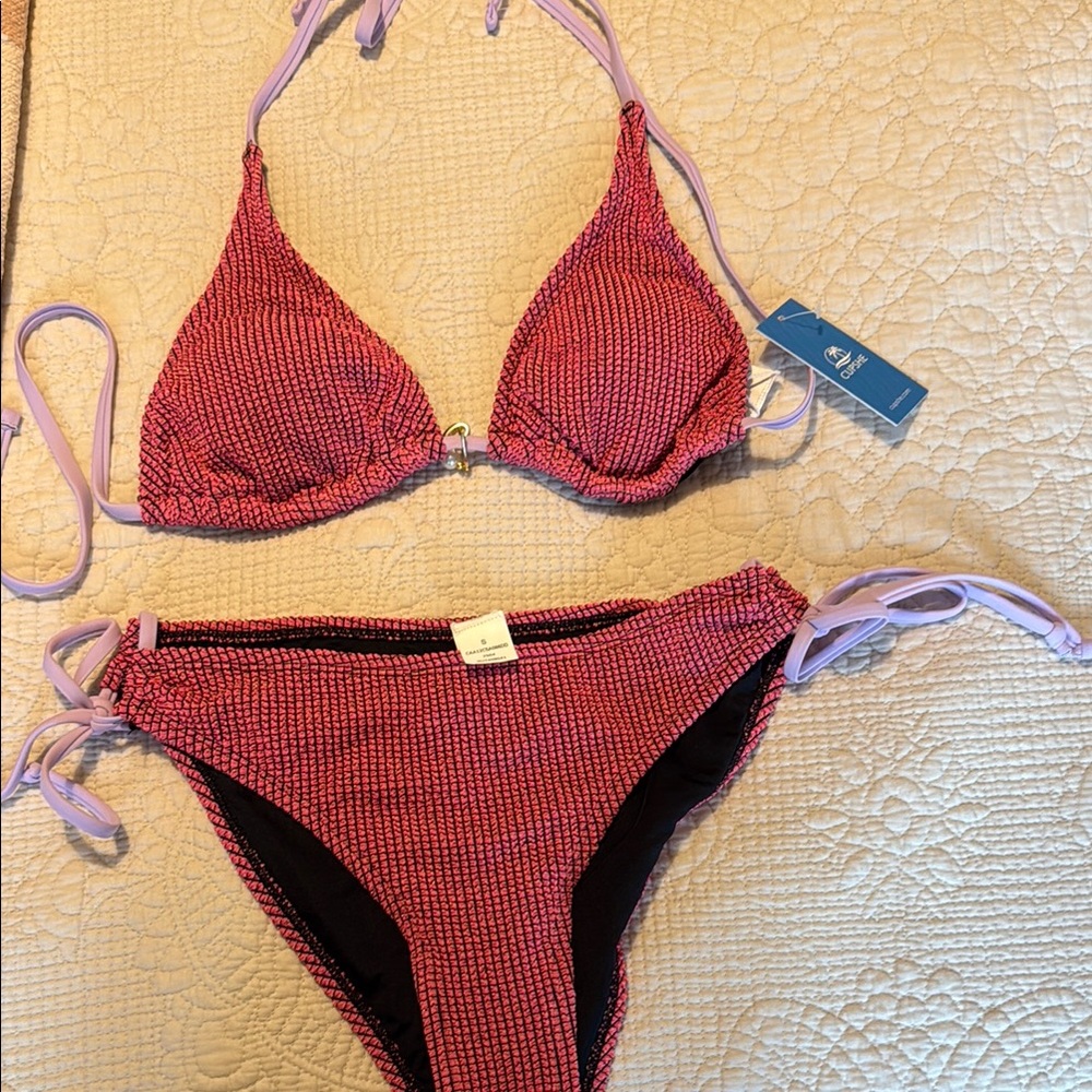 Cupshe Pink and Purple Bikini Set